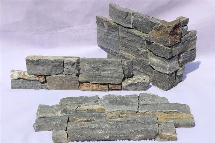 Interlocking Natural Stone Cladding Veneer Blue Quartzite JRD-040