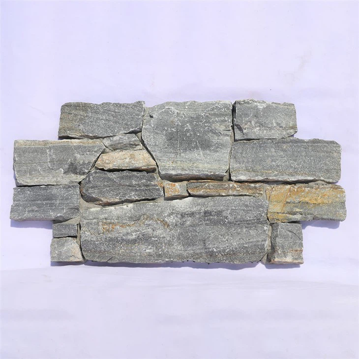 Bir-biriga bog'langan tabiiy tosh qoplamali shpon Moviy kvartsit JRD-040